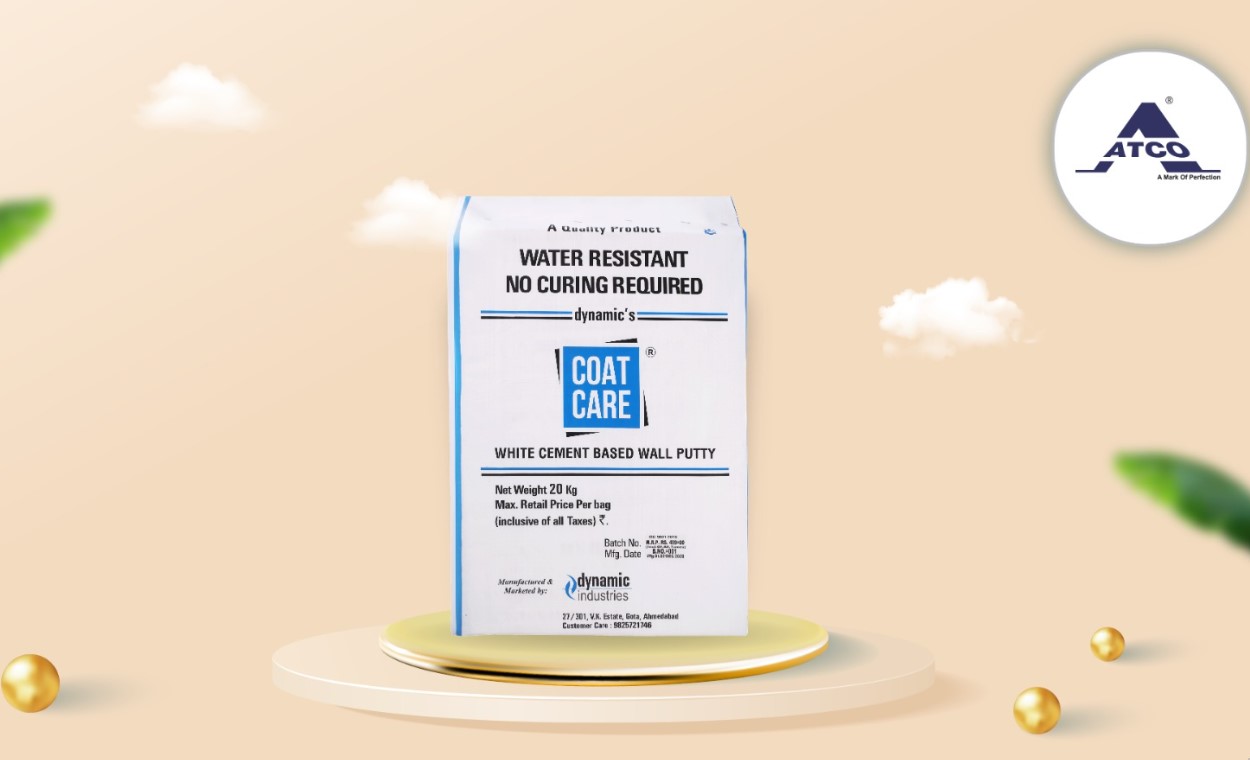 Coatcare Wallputty White Cement Based Wall Putty for Interior and Exterior Use, Water Resistant No Curing Formula with Smooth Finish and Strong Adhesion for Long Lasting Wall Protection